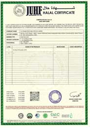 JUHF Halal Certificate